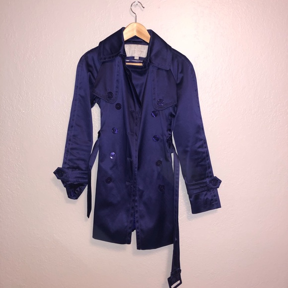Jessica Simpson Royal Purple Trench Coat- PS - Picture 3 of 15